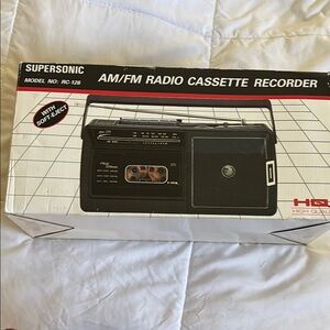 Black AM/FM Radio Cassette Recorder
